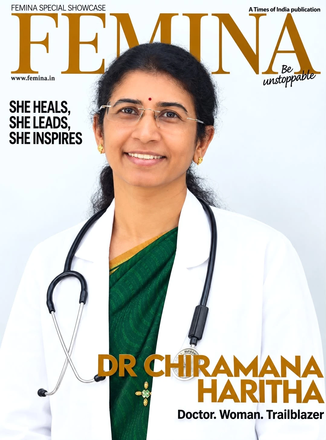 Dr. Chiramana Haritha on the cover of Femina, Special Showcase
